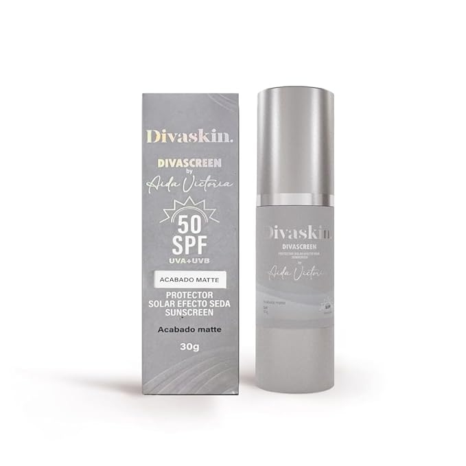 DIVASCREEN BY DIVASKIN Tinted Sunscreen SPF 50 by Aida Merlano | Broad Spectrum UVA/UVB Protection With Vitamin E Hydrating Lightweight Fast Absorbing Multiple Shades (colorless)