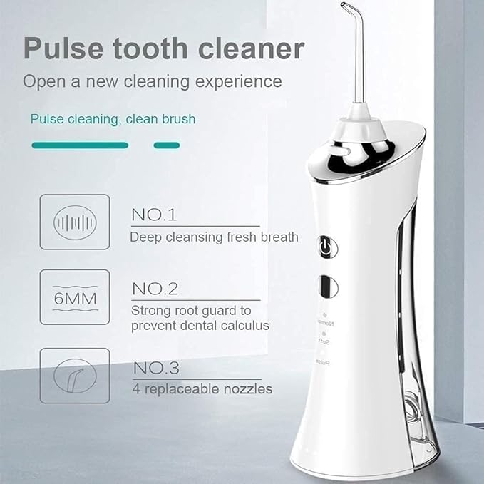 Cordless Advanced Water Flosser for Teeth Gums Braces Flosser Portable Oral Irrigator Handle with 5 Nozzles