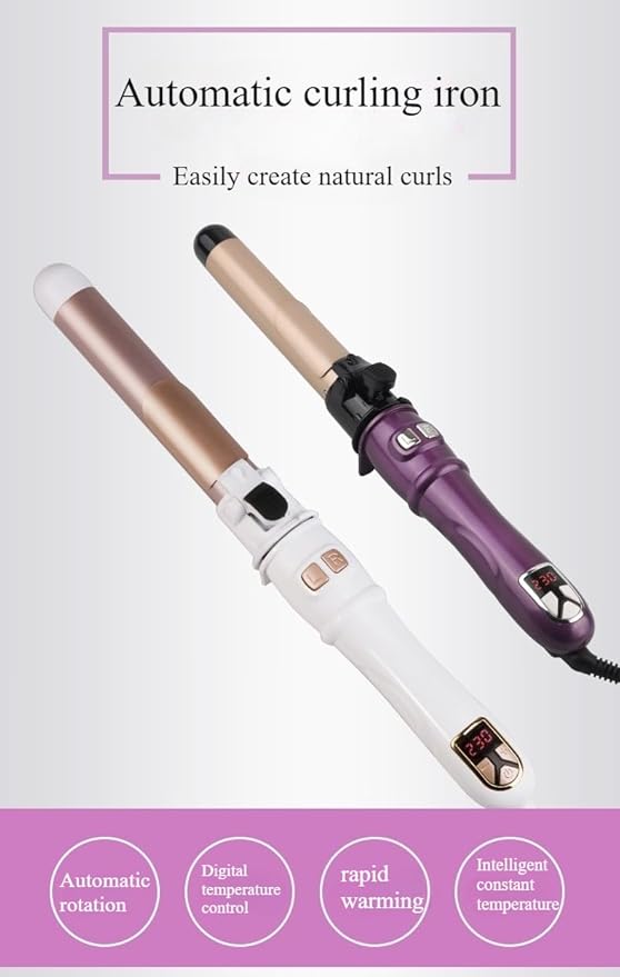 Fully Automatic Rotating Electric Curling Iron | One Click Operation Without Damaging Hair | Big Wave Hair Curling Device | Portable for Home and Travel | Women's Fashion Styling Tool
