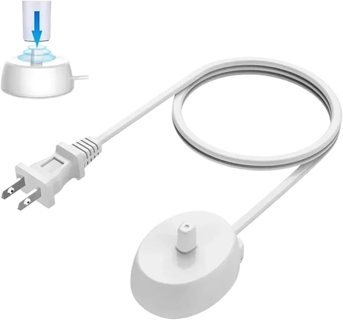 Replacement Charger BaseCompatible for Braun Oral-b Series D12 D20 3757 Electric Toothbrushes Portable Waterproof Inductive Charger Fits(A plug)