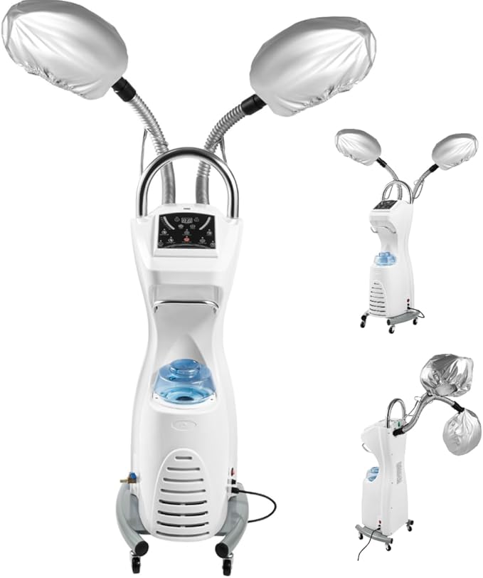 Professional Stand Hair Steamer with Wheels 7 in 1 Hair Dryer Hooded Dryer for Home Salon Hair Perming Machine