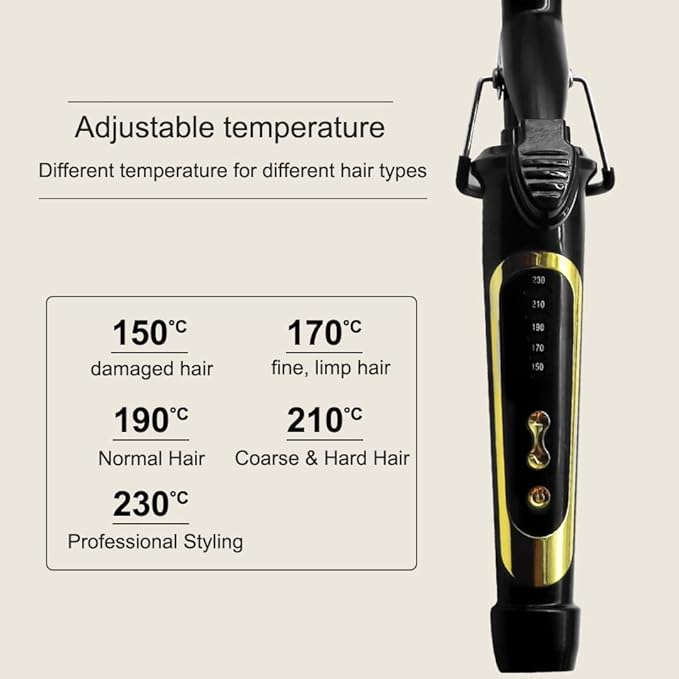 DONGXIAO Curling Iron for Long Hair Electric Curling Iron Professional Curling Iron Negative Ion Temperature Control Does Not Hurt Hair Permanent Hair Curler Curler for Long Hair (Size:28MM)