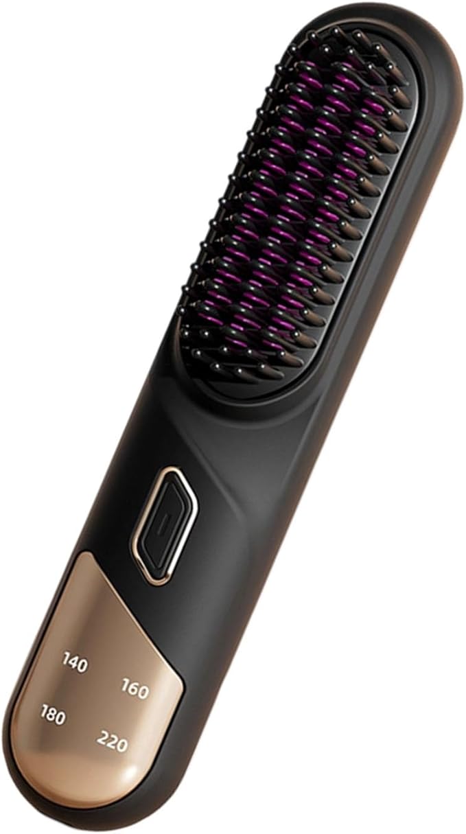 Compact Straightening Comb Fast Heating Layer Technology Damage Perfect for Travel Sleek Hair Straightener Brush
