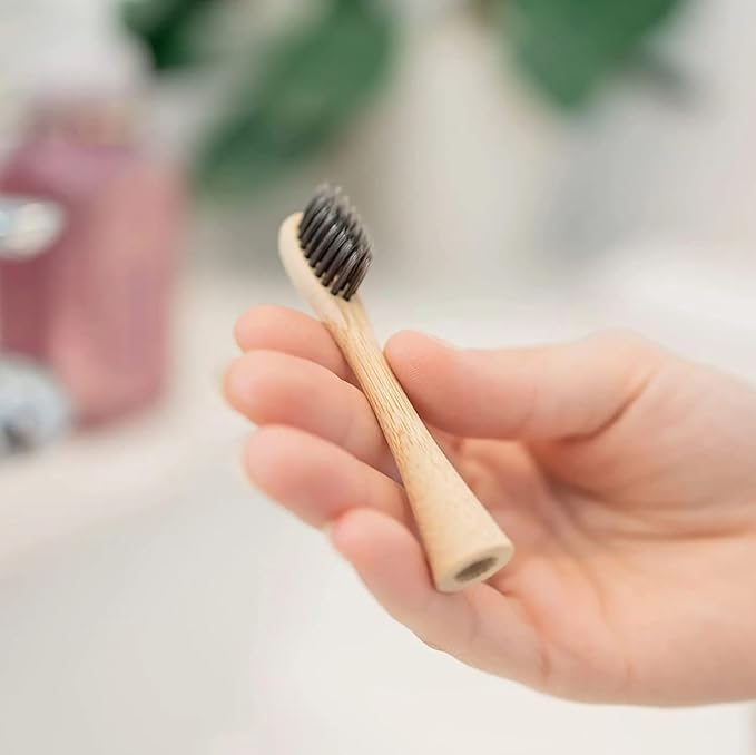 Sustainable Tomorrow Zen Bamboo Toothbrush Replacement Head – 3 Pack | Eco-Friendly Bamboo Bristles Head | Sustainable Plastic-Free Oral Care | Compatible with Zen Toothbrush