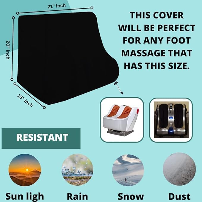Waterproof Dustproof and Washable Cover for Square Foot Massager or Calf and Leg Massager FMCL(Black)