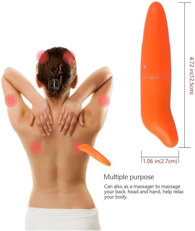Vibrating Big Deep Tissue Full Body Massager for Muscle Relief Back Neck Hand Foot Leg Arm Massage Powerful Handheld Tool for Women Muti Speeds (Purple Big and Orange Small Massager)