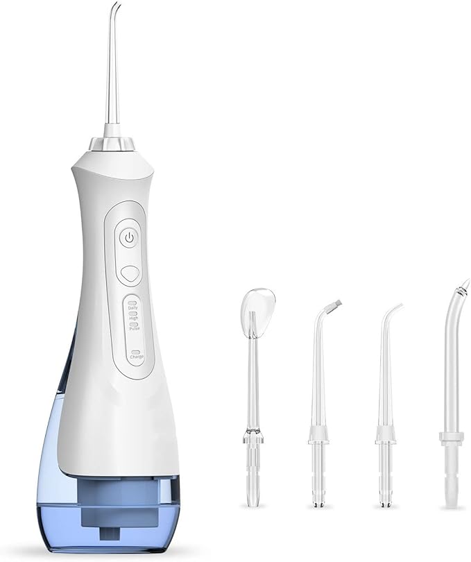 Water Dental Flosser for Teeth - Portable and Rechargeable Oral Irrigator with 200ML Tank 3 Modes - IPX7 Waterproof Water Dental Picks for Travel Home Use