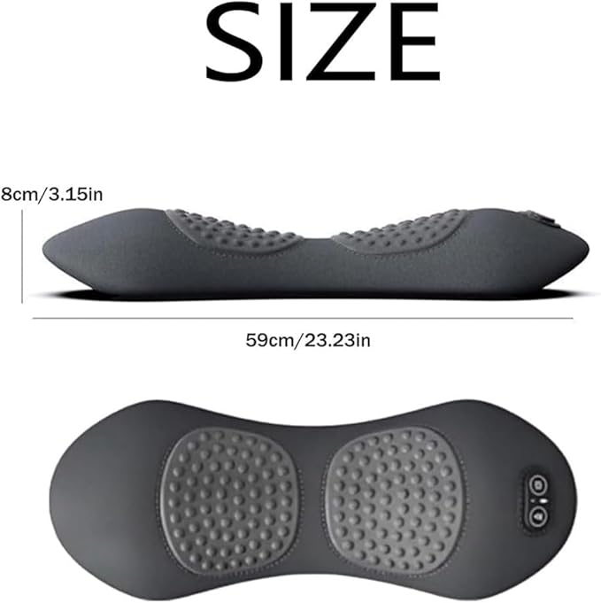 3-in-1 Back Massager Electric Lumbar Support Pillow with Heat &amp Vibration Waist Wedge Bolster for Bed or Office Chair Lower Back Pain Relief (Black1pcs)