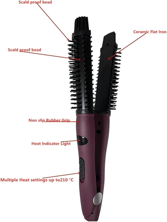 High and Low Gear Electric Curling Iron - Hair-Friendly Perm Hair Comb with Pear Flower Round Brush Shape(AU)