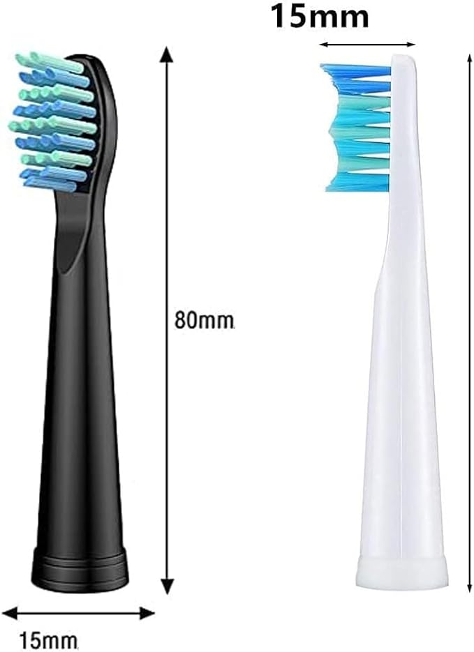 4/8/12/16 Pcs Replacement Brush Heads Compatible with Seago Compatible with Fairywill Electric Toothbrush Head Dupont Bristle Brush Refill Tooth Clean(4 Pcs Black)