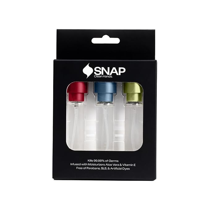 SNAP Wellness Clean Hands Applicator Refill Cartridge Set (Pack of 3) - On the Go Hand Sanitizer (Fall Collection - Fifth Avenue Elegance Fireside Serenity Alpine Ski Chalet)