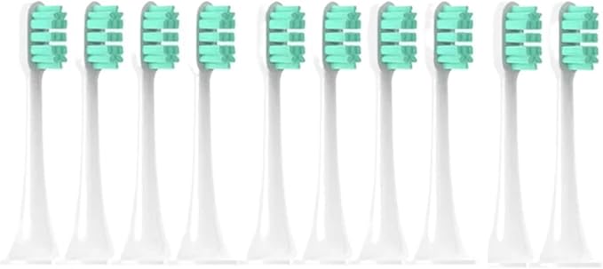 10pcs Replacement Brush HeadsCompatible for T300 T500 Toothbrush Head Soft Nozzles(10pcs Green)