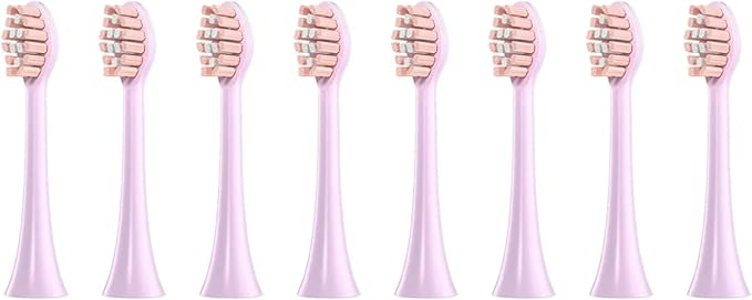 Compatible for FLYCO FT7105/FT7106/FT7108/FT7205/TH01 Electric Toothbrush Replacement Heads Soft Bristle Nozzles4-16pcs(8 Pink)