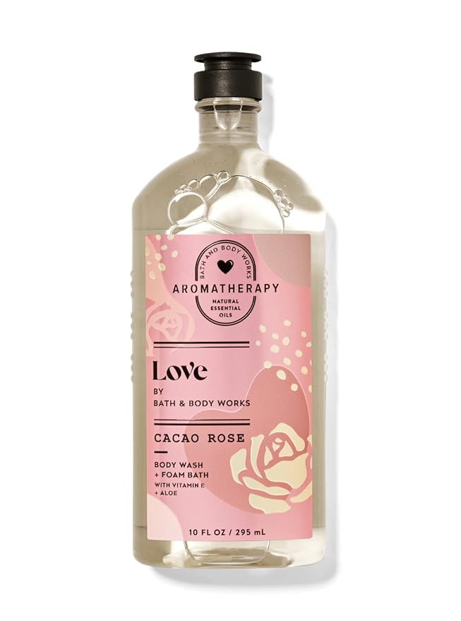 Bath &amp Body Works Aromatherapy Cacao Rose Body Wash &amp Foam Bath 10 fl oz (Cacao Rose)