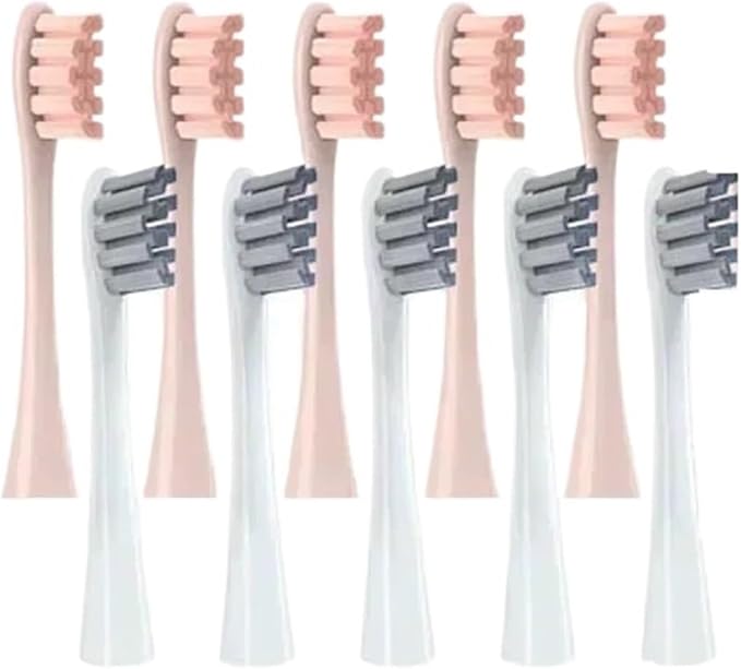 Compatible for Oclean One/ Air2 /SE/X/X PRO/ Z1/ F1 Electric Toothbrush Head 10 Pcs Replaceable Brush with Independent Package(5Pink5Gray)