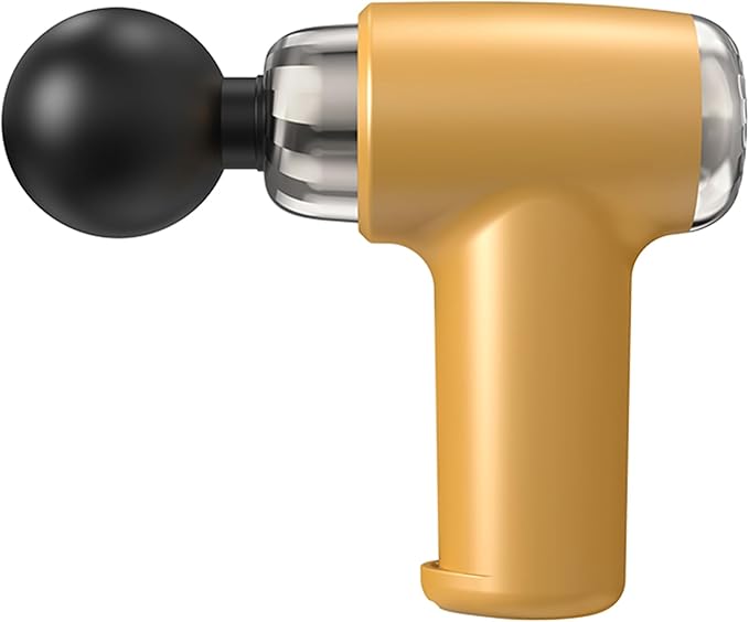 Mini Massage Gun Portable Handheld Massager with Wrist Strap Cordless Massager for Men Women Muscle Relaxation Full Body Massage Tool Rechargeable Lightweight Small Gold