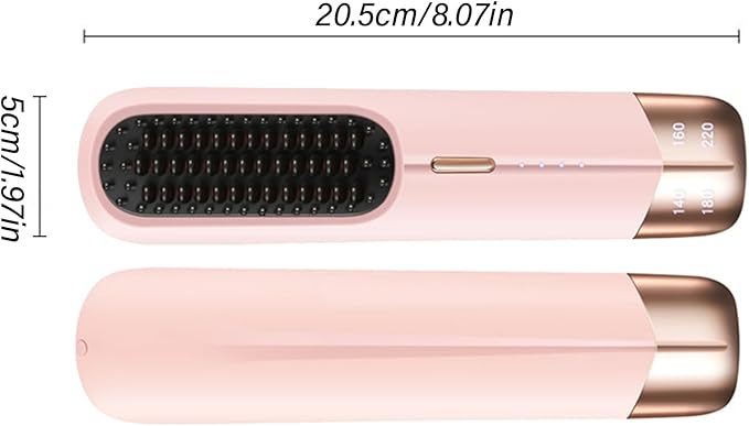 Hair Straightening Comb Electric Hot Small Straightener Easy to Use Straightener Brush USB Rechargeable Hair Styler