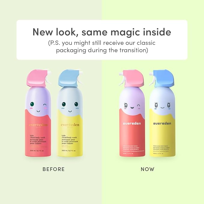 Evereden Kids Cloud Body Wash (6.7 fl. oz. Juicy Citrus) &amp Hair Care Set - Detangling Shampoo Conditioner Spray &amp Brush | Protein Peptides &amp Argan Oil - Sulfate &amp Paraben-Free | Chi