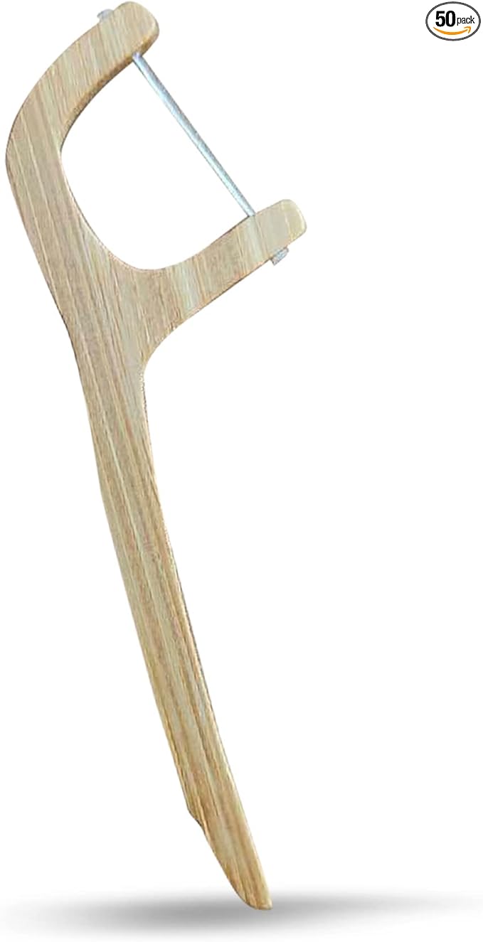 Naturals Eco-Friendly Biodegradable Floss Sticks- Sustainable Bamboo Dental Flosser with Toothpick &amp Corn Starch Picks for Gentle Oral Care and Fresh Breath - Plastic-Free and Zero Waste