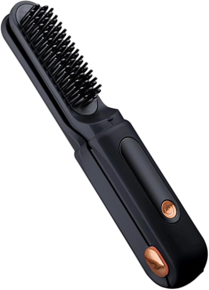Flat Iron Hair Straightener | 2-in-1 LED Display Rechargeable Brush3 Temperature Settings Hair Straightener and Curler | for Women Men Travel Beach Styling Salon Home
