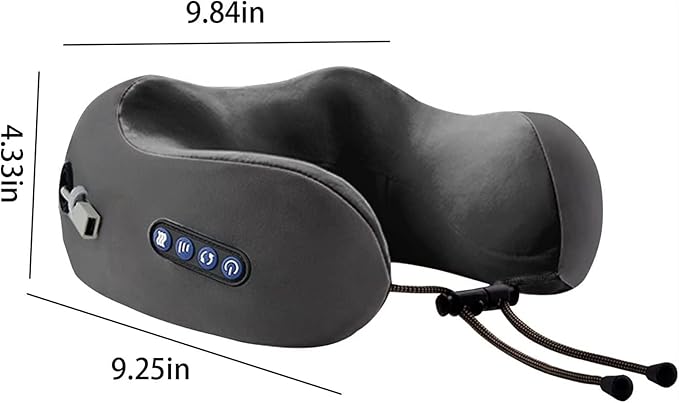 LIPPSY Neck Massager Travel Pillows U-Shaped Memory Foam Neck Pillows &amp Electric Massager for Muscle Shoulder Cervical Pain Stress Relief for Home Office Airplane (Black) (Color : Black)