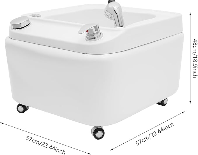 Acrylic Massage Foot Bath Portable Foot Spa Tub with Practical Hand Shower + 4 Wheels Bottom Raised Massage Point &amp Adjustable Hot and Cold Water for Salons Homes. (Style 2)