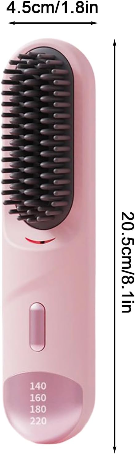 Cordless Hair Straightener - USB Hair Brush Long-Lasting Straightening Comb with Rechargeable Design Girls Women Wife Girlfriend Styling Home Travel Vacation School Business Use
