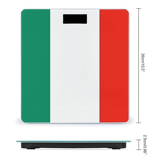 Digital Bathroom Scale for Body Weight Scale with Bright LCD Display High Accuracy Step-On Technology Auto On/Off Italy Flag Digital Scales 400 Lbs /180kg