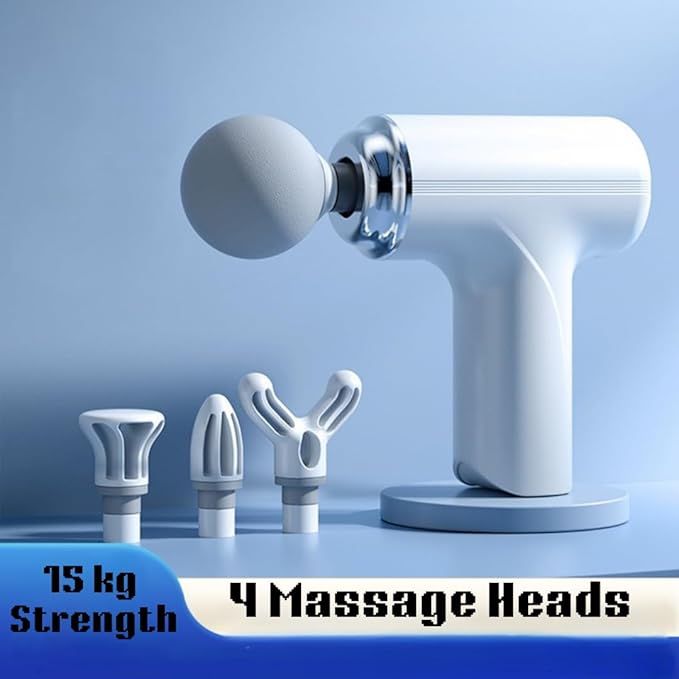 Vortex J1 Mini Massage Gun with USB-C Charging Powerful Deep Tissue Percussion 6-Speed High-Intensity Vibration 4 Heads Portable Muscle Massager for Pain Relief