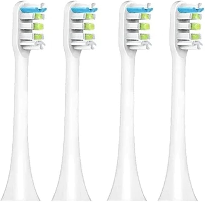 Sonic Electric Toothbrush Heads Compatible for X3 X5 X3U X1 V1 V2 Replacement Nozzles with Anti-dust Cap(4pcs White)