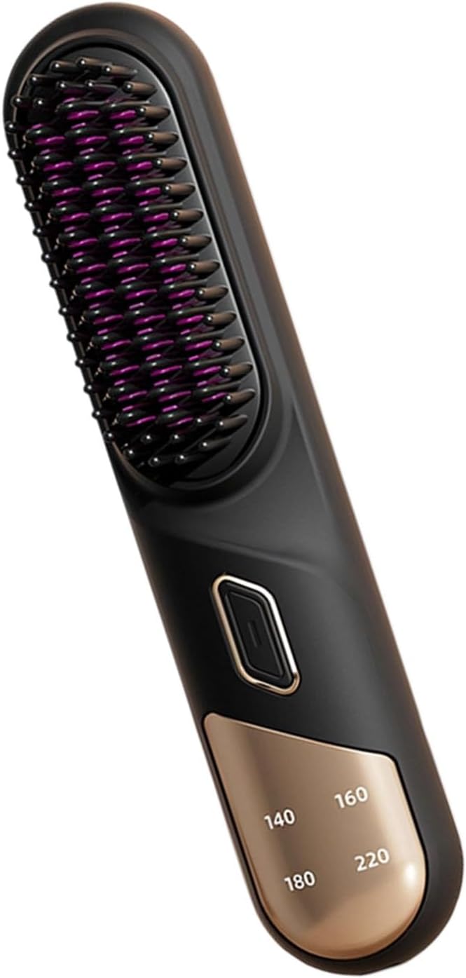 Compact Straightening Comb Fast Heating Layer Technology Damage Perfect for Travel Sleek Hair Straightener Brush