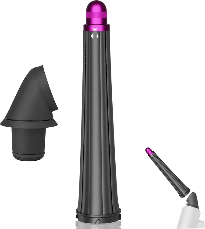 20mm-36mm/0.78-1.4Inch Long Hair Curling Conical Barrel with Adaptor for Dyson Airwrap HD01 HD02 HD03 HD04 HD07 HD08 HD15 HD16 Self-Curling Hair Roller Curlers Attachment Rose