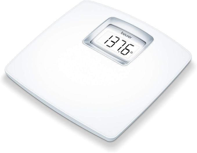 Beurer PS25 Digital Bathroom Scale for Body Weight – 400lb Capacity Auto-Calibrate XL Backlit Display – Glass Precise and Accurate Body Scale