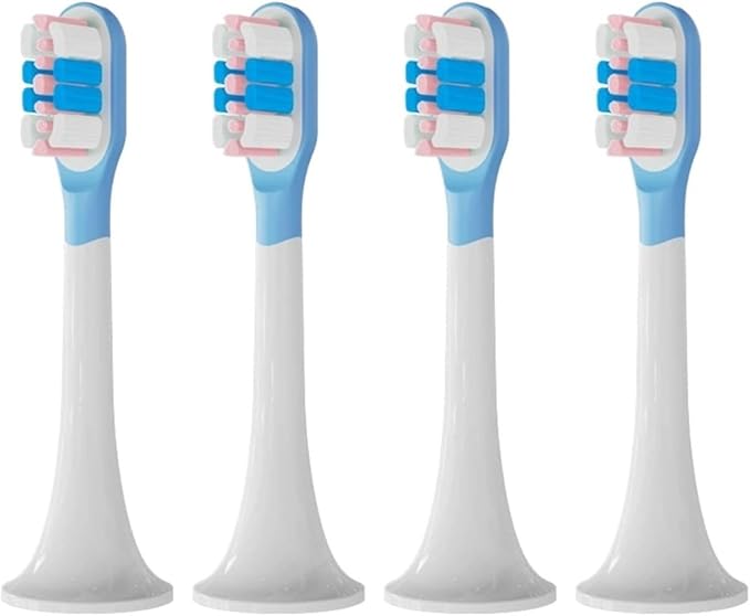 Compatible for XIAOMI MIJIA Replacement Brush Heads - T300/T500 Sonic Toothbrush Dupont Soft Bristle Silicone Nozzles(4 bj Pink)
