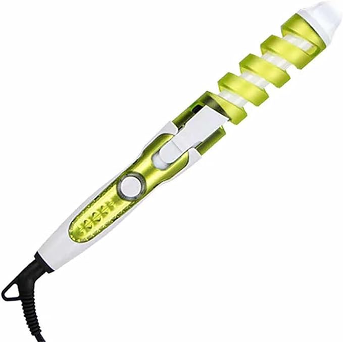 Automatic Spiral Hair Curling Iron Wave Hair Stick Spiral Easy-to-use Curling Wand Long-Lasting Salon-Quality Curls and Waves (Color : Green)