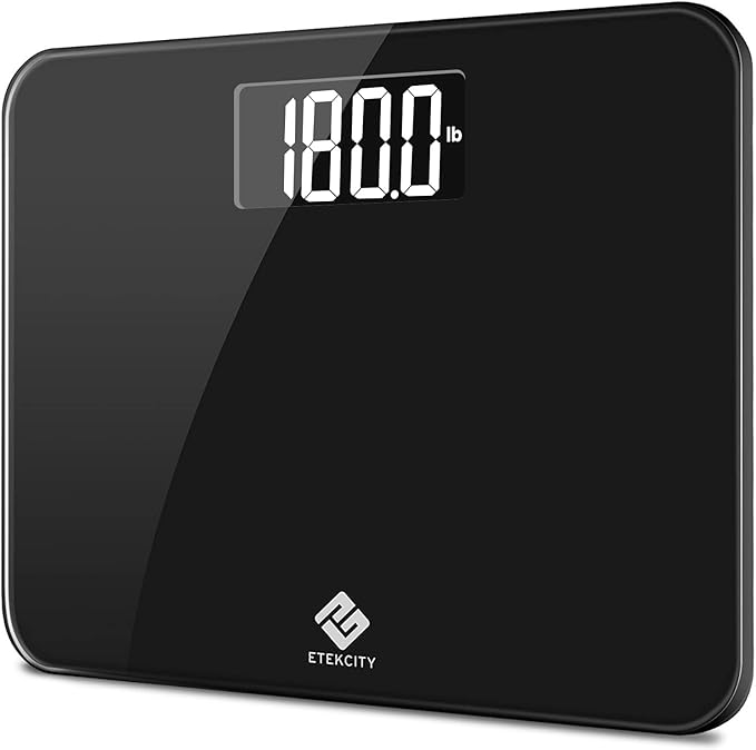 Etekcity Scale for Body Weight Bathroom Digital Weighing Machine for People Extra Wide Platform and High Capacity Accurate and Safe Large Number and Easy-to-Read on Backlit LCD Display 440 lb