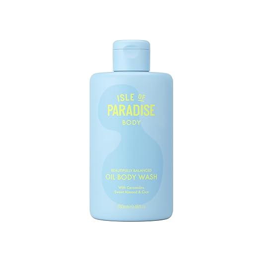 Isle of Paradise Balanced Oil Cleanser - For Soft Smooth Skin - Skin Barrier Body Wash with Ceramides Panthenol and Cica - Protects and Locks in Moisture - 11.15 fl. oz