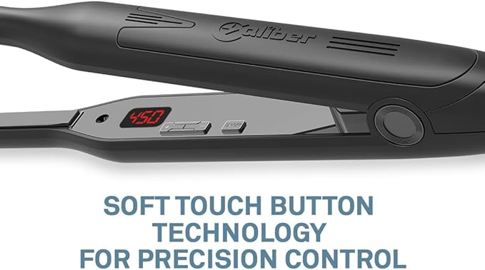 Caliber .243 Win Professional Hair Flat Iron 3/10 Inch Titanium Plates Digital Temperature Control Black