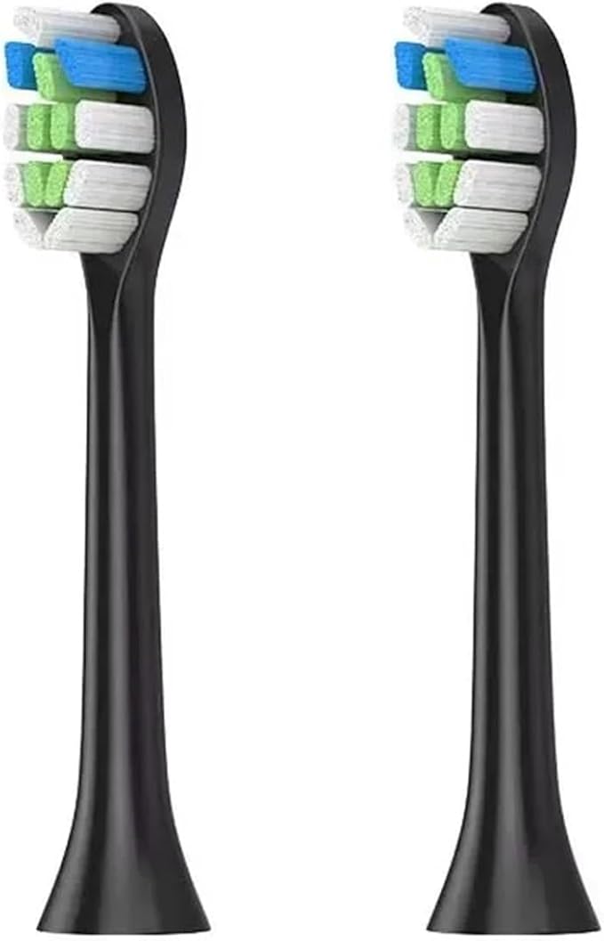 4Pcs 10Pcs Replacement Brush HeadsCompatible for Philips HX6064 HX6930 HX6730 Sonic Electric Toothbrush Vacuum(5 Black-5 Pink)