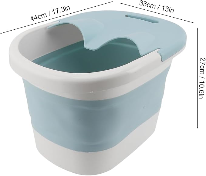 Foot Soaking Bucket Collapsible Massage Function PP Foot Bath Tub for Home (Blue)