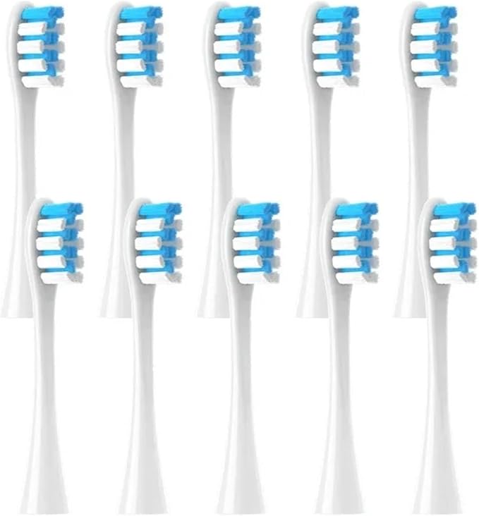 10PCS Vacuum Sealed Packed Replacement Brush HeadsCompatibility for Oclean X PRO/ Z1/ F1/ One/Air 2 /SE Soft Deep Cleaning(10pcs WhiteBlue)
