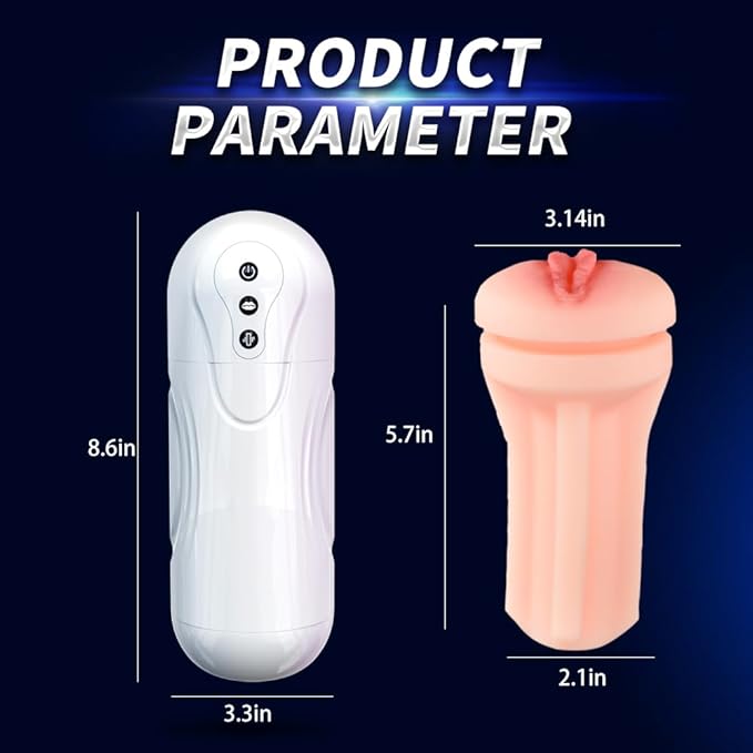 Upgraded Male Masterburbatar Hands Free with Heat 10X Suction &amp Vibration Male Mastusbafor Blowjobob Machine for Man Automatic Tight Sleeve Underwear HQE-110602 (Medium)