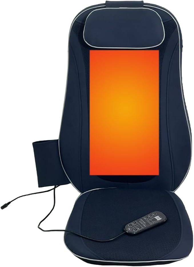 Shiatsu Back and Neck Massager with Kneading Heat Function for Deep Relaxation - Dark Blue