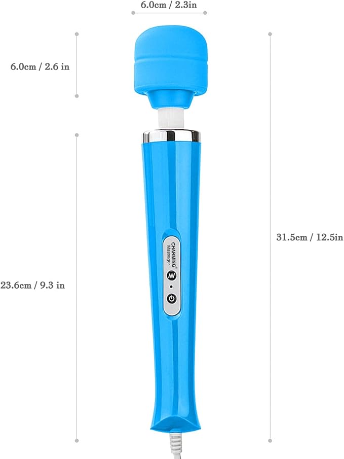 CHARMING Wired Powerful Handheld Back Massager with Strong Personal Therapy Vibration Massager for Sports Recovery Muscle Aches Whole Body Pain (Blue)