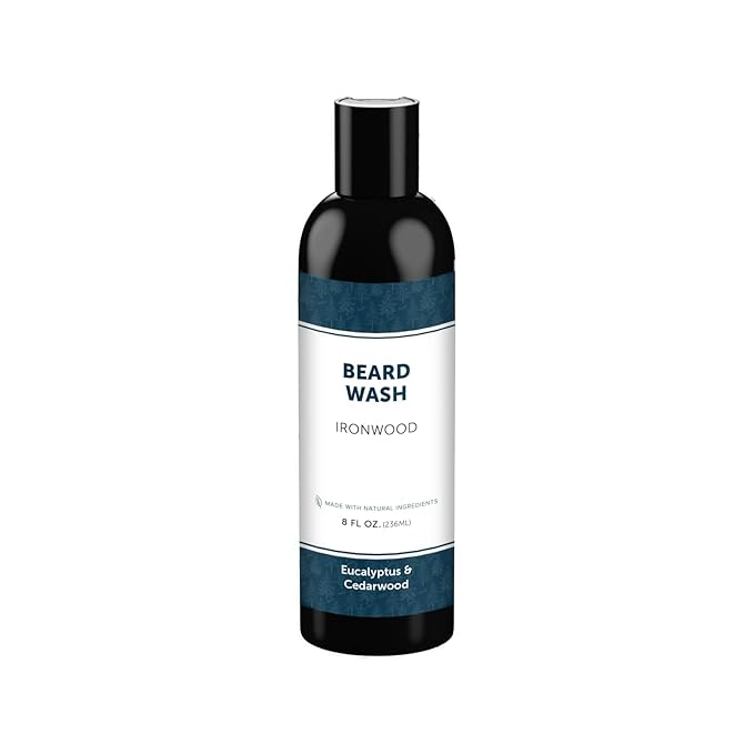 Detroit Grooming Co. Beard Wash – Deep Cleansing &amp Hydrating Beard Shampoo with Aloe Vera &amp Essential Oils - 8oz (Ironwood)