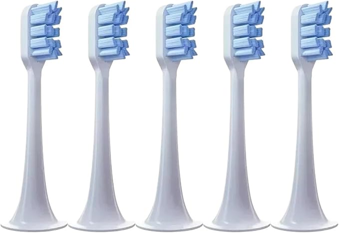 5pcs Replacement Toothbrush HeadsCompatible for T300 T500 Teeth Brush T700 Soft Teethbrush Nozzles(5 Blue-Standard)