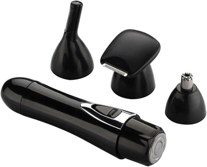 3pcs Nose Hair Trimmer Multi-Function USB Rechargeable Hair Removal Tool for Men and Women Compact Black Convenient and Portable Grooming