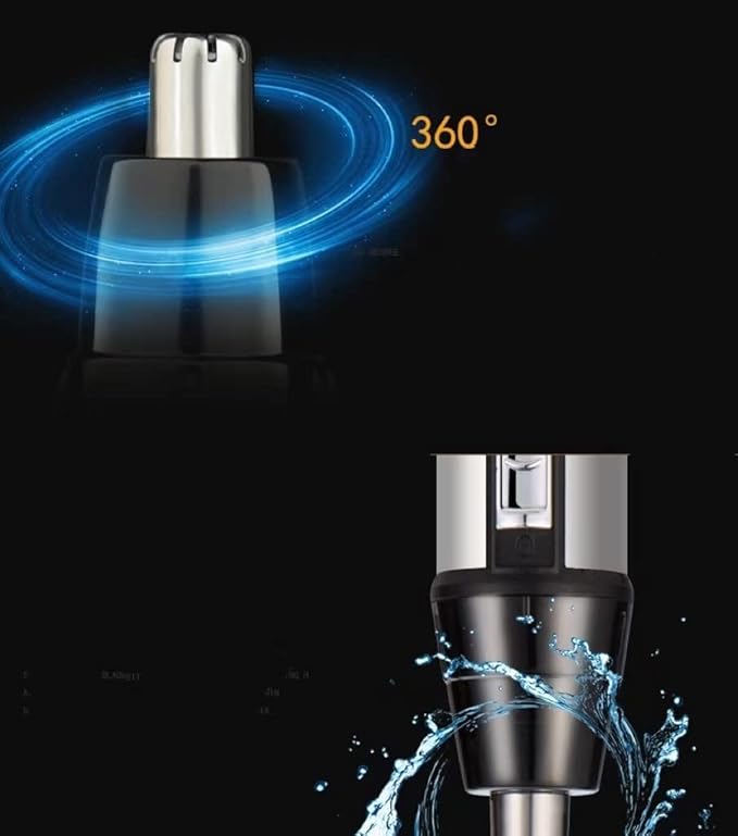 Nose and Ear Hair Trimmer Professional Painless Nose Hair Remover for Men and Women Waterproof Stainless Steel Head Mute Motor Cleaning Brush USB Rechargeable