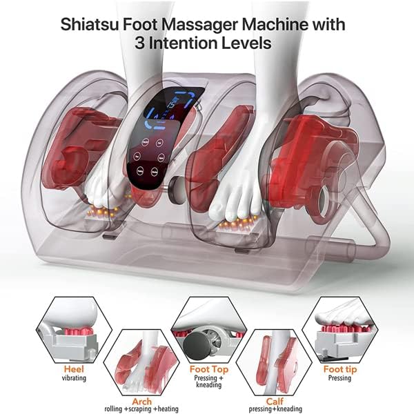 Foot Massager with Heat &amp Remote 5-in-1 Reflexology System US Warehouse