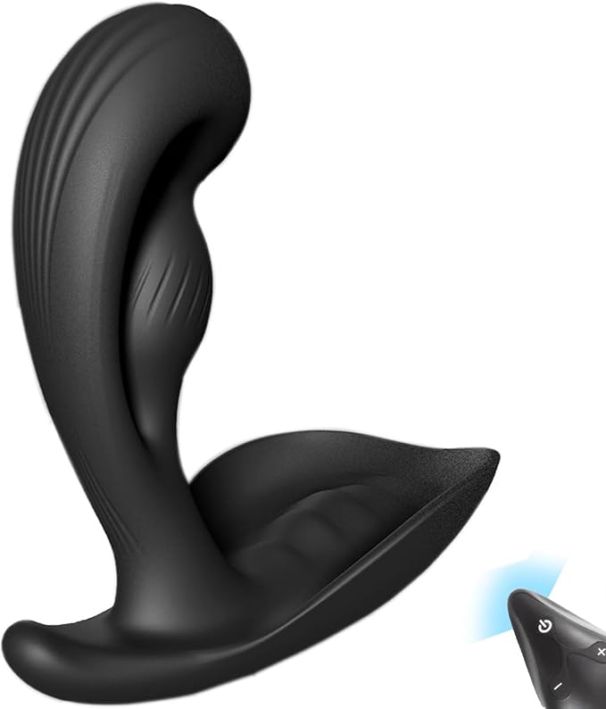 Remote Silicone Control Massagers Kit with Water Resistant Play in Anywhere You Like (Black) for Man Rechargeable Body Prostrate Massager with 12 Modes for Men Relax Massaging PW114J1 (Large)